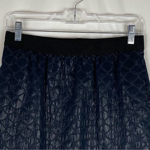 LOFT Metallic Navy Black Whimsical Glam Disco Skirt NWOT Size 2 - Picture 6 of 11